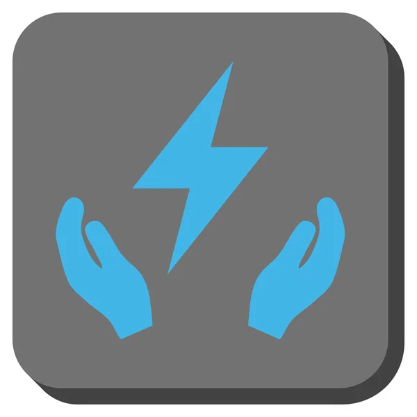 電気保守手丸みを帯びた正方形ボタン — ストックベクタ