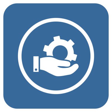 Hizmet düz kare vektör simgesi