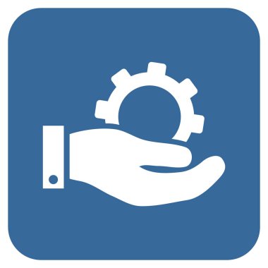 Hizmet düz kare vektör simgesi