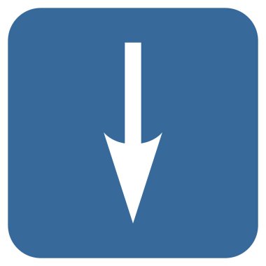 Düz kare vektör simgesi aşağı ok keskin