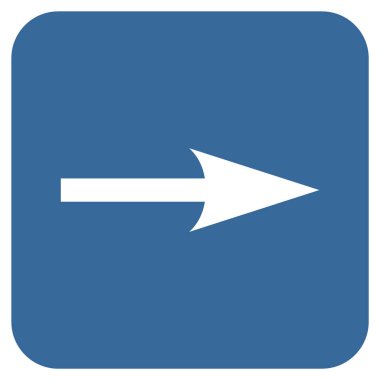 Keskin ok sağ düz vektör simgesi kare