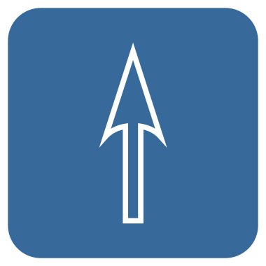 Düz kare vektör simge yukarı ok keskin