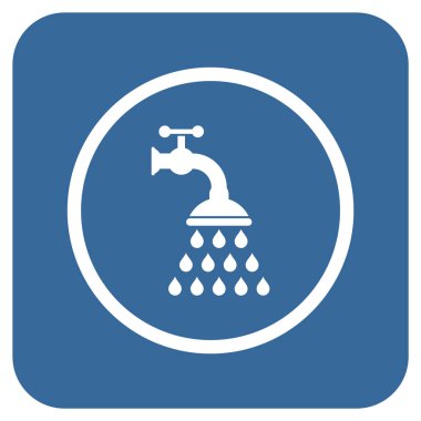 Duş musluk düz kare vektör simgesi