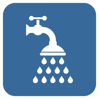 Duş musluk düz kare vektör simgesi