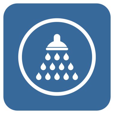 Duş düz kare vektör simgesi