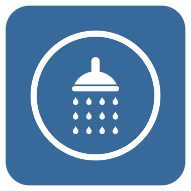 Duş düz kare vektör simgesi