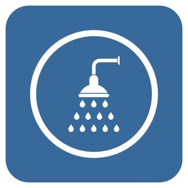 Duş düz kare vektör simgesi