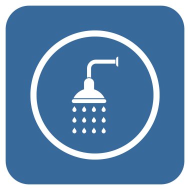 Duş düz kare vektör simgesi