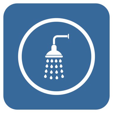 Duş düz kare vektör simgesi