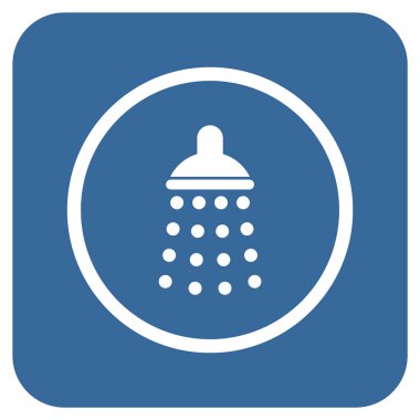 Duş düz kare vektör simgesi