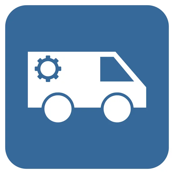 Icône vectorielle carré plat de voiture de service — Image vectorielle