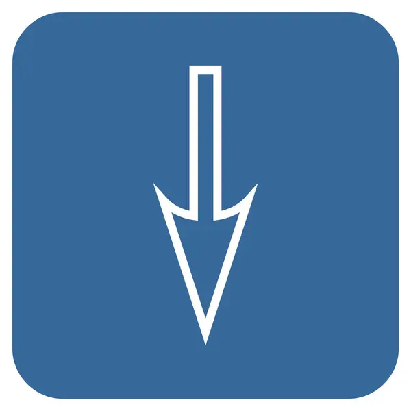 Freccia affilata giù piatto quadrato icona vettoriale — Vettoriale Stock