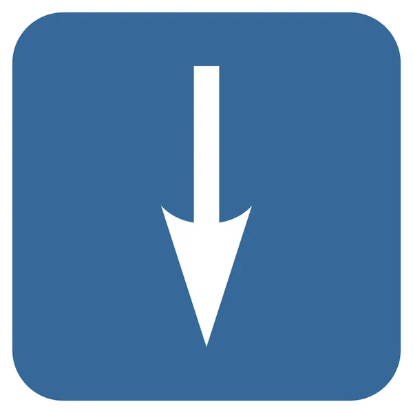 Flecha aguda hacia abajo plana cuadrada Vector icono — Archivo Imágenes Vectoriales