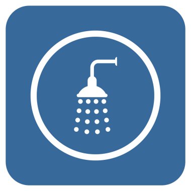 Duş düz kare vektör simgesi