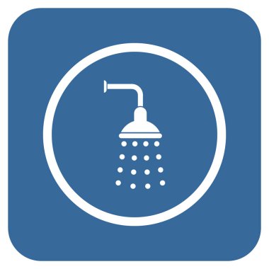 Duş düz kare vektör simgesi