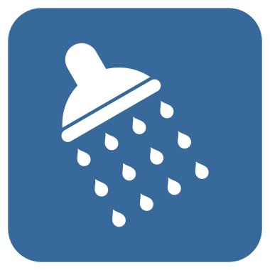 Duş düz kare vektör simgesi