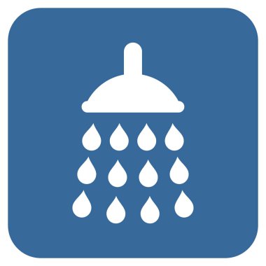 Duş düz kare vektör simgesi