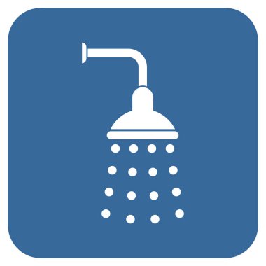 Duş düz kare vektör simgesi