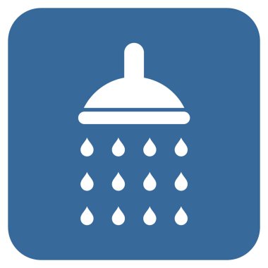 Duş düz kare vektör simgesi