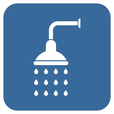 Duş düz kare vektör simgesi