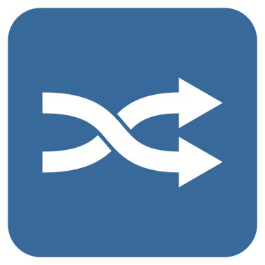 Shuffle oklar sağ düz vektör simgesi kare