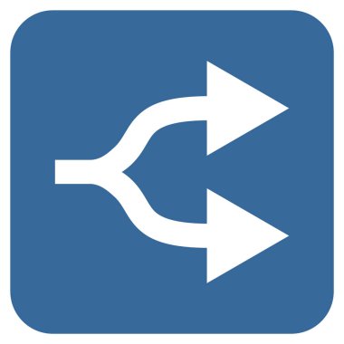 Split oklar sağ düz vektör simgesi kare