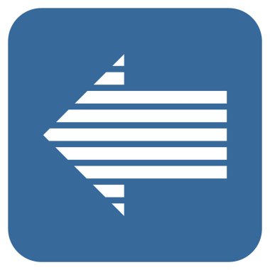 Düz sol şerit ok vektör simgesi kare