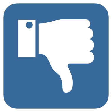 Başparmak aşağı düz vektör simgesi kare