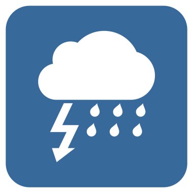 Fırtına düz kare vektör simgesi