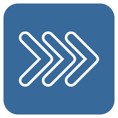 Üçlü işaretçi tam düz vektör simgesi kare