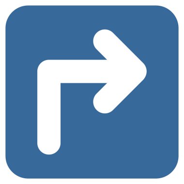 Vektör simge düz kare sağa dönün