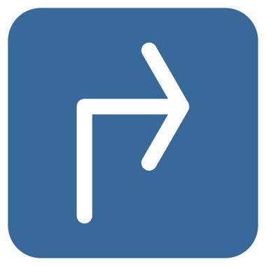 Vektör simge düz kare sağa dönün