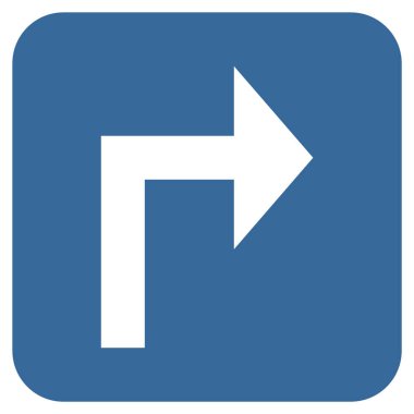 Vektör simge düz kare sağa dönün