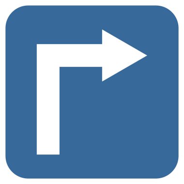 Vektör simge düz kare sağa dönün