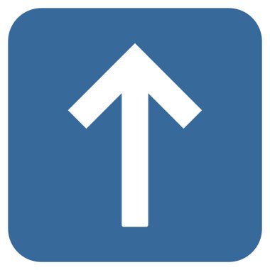 Yukarı ok düz kare vektör simgesi