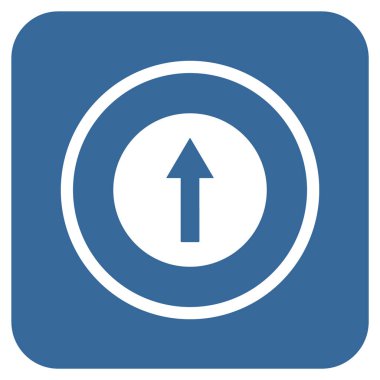 Yukarı yönlü ok düz kare vektör simgesi