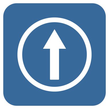 Yukarı yönlü ok düz kare vektör simgesi