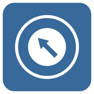 Yuvarlak yukarı sağdan sola ok düz kare vektör simgesi