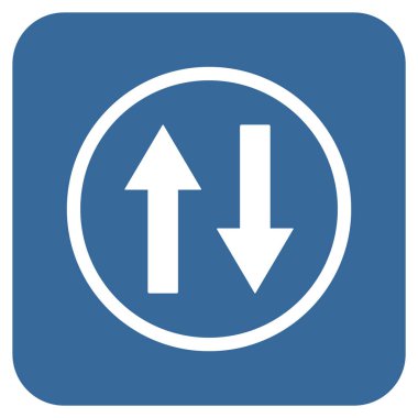 Dikey Çevir oklar düz kare vektör simgesi