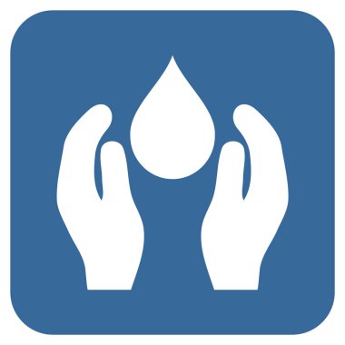 Su bakımı düz kare vektör simgesi