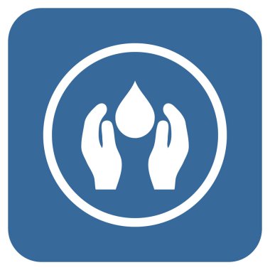 Su bakımı düz kare vektör simgesi