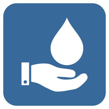 Vektör simge su hizmet düz kare