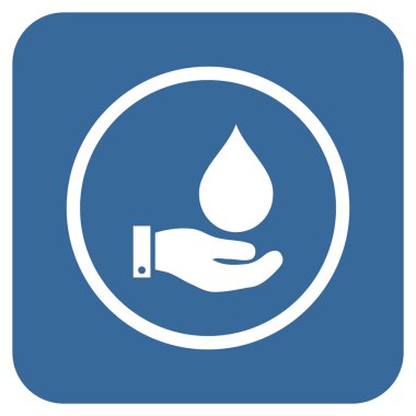 Vektör simge su hizmet düz kare