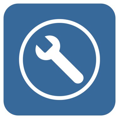 İngiliz anahtarı düz kare vektör simgesi