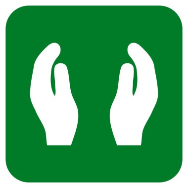 Alkış eller düz kare vektör simgesi