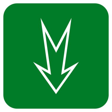 Düz aşağı ok vektör simgesi kare