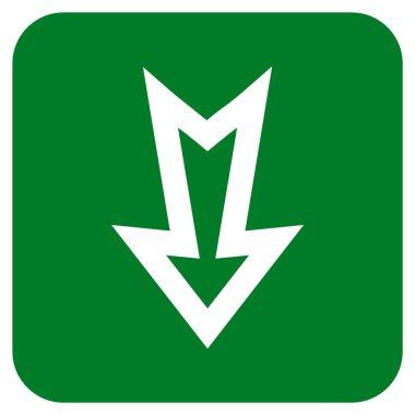 Düz aşağı ok vektör simgesi kare