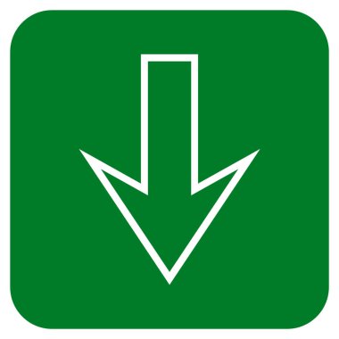 Düz aşağı ok vektör simgesi kare