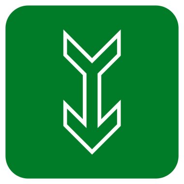 Düz aşağı ok vektör simgesi kare