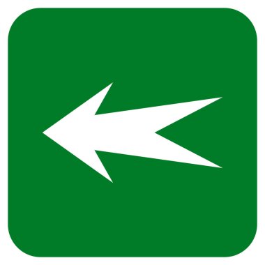 Düz sol ok vektör simgesi kare